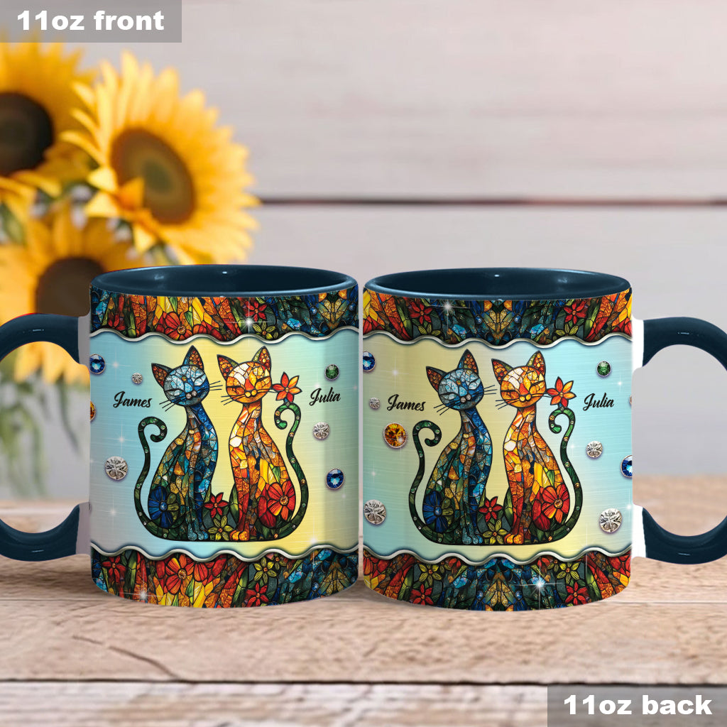Atemberaubendes Katzenpaar – personalisierte Tasse mit Katzenmotiv