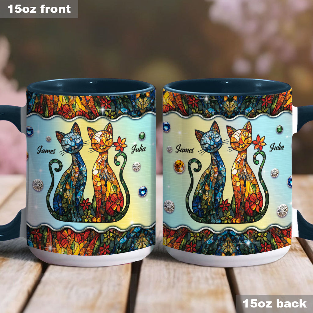 Atemberaubendes Katzenpaar – personalisierte Tasse mit Katzenmotiv