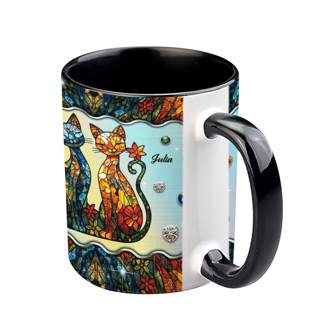 Atemberaubendes Katzenpaar – personalisierte Tasse mit Katzenmotiv