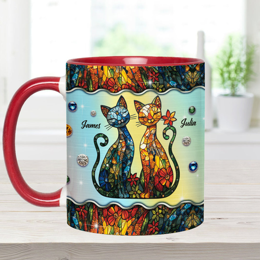 Atemberaubendes Katzenpaar – personalisierte Tasse mit Katzenmotiv
