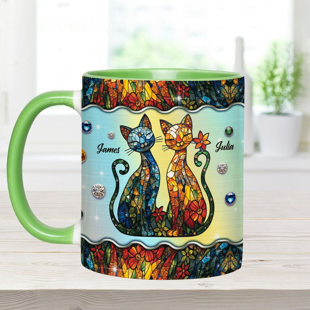 Atemberaubendes Katzenpaar – personalisierte Tasse mit Katzenmotiv