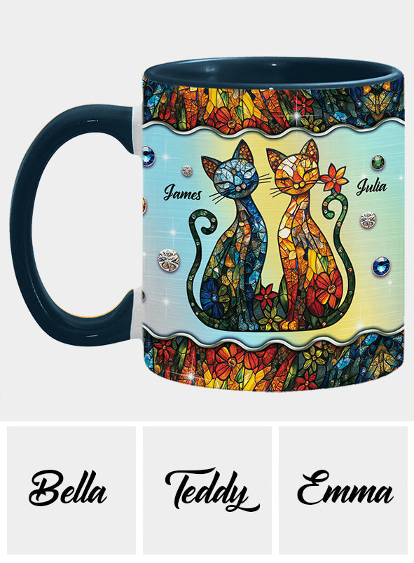 Atemberaubendes Katzenpaar – personalisierte Tasse mit Katzenmotiv
