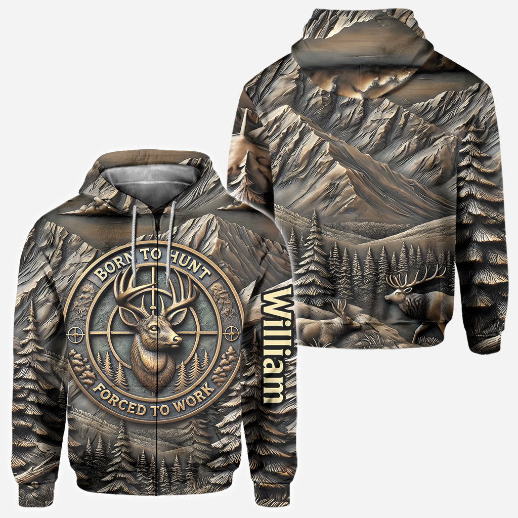 Zum Jagen geboren, zum Arbeiten gezwungen – personalisiertes Jagd-T-Shirt