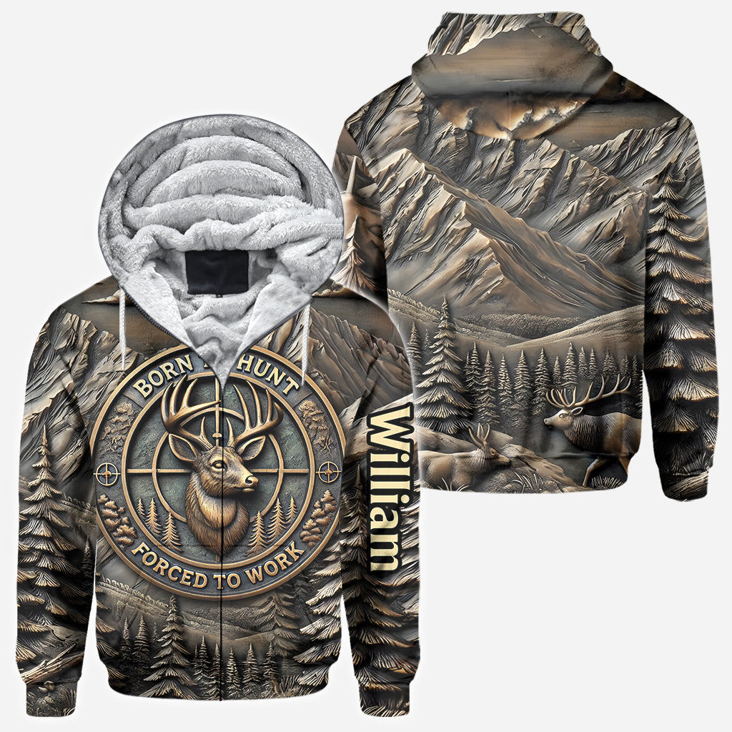 Zum Jagen geboren, zum Arbeiten gezwungen – personalisiertes Jagd-T-Shirt