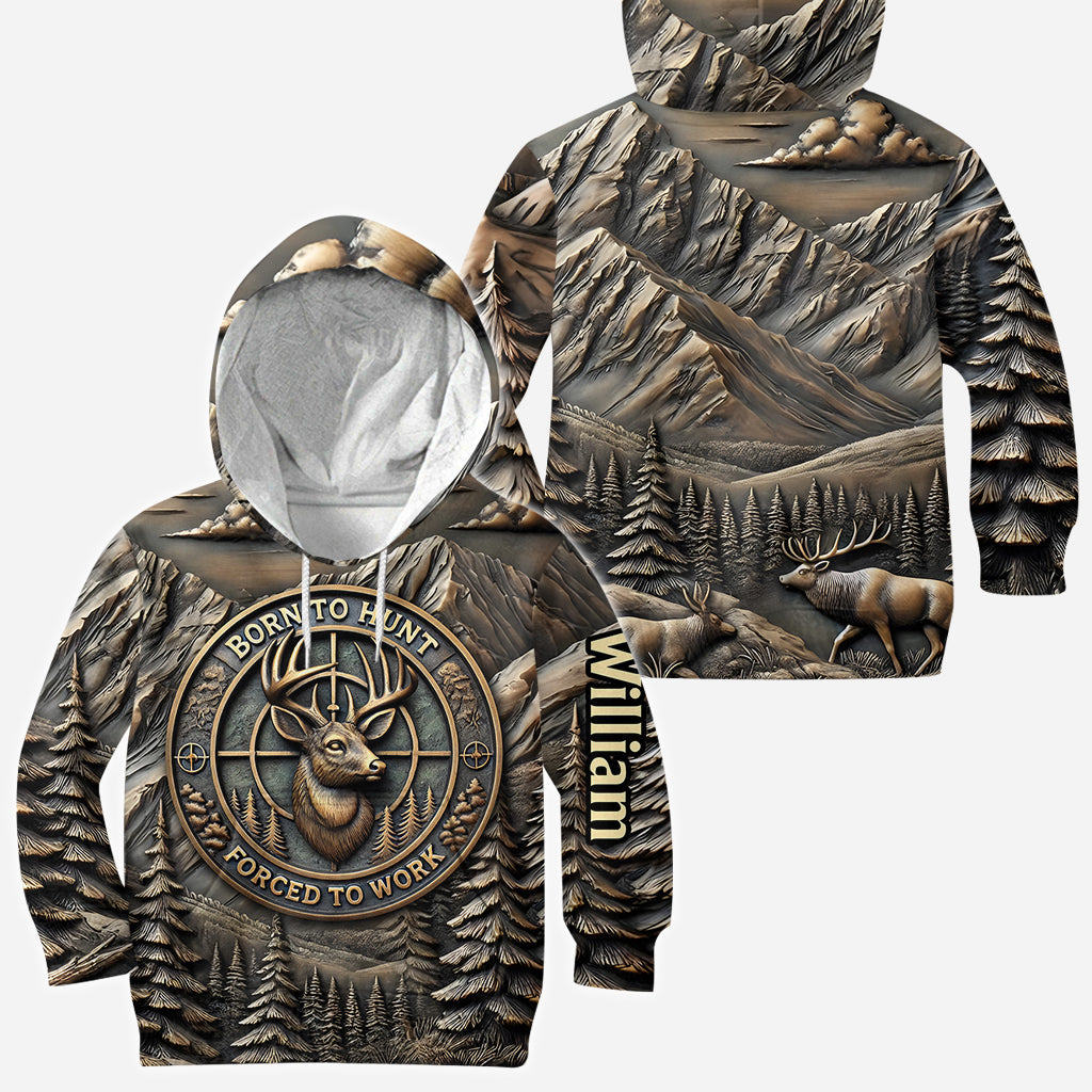 Zum Jagen geboren, zum Arbeiten gezwungen – personalisiertes Jagd-T-Shirt