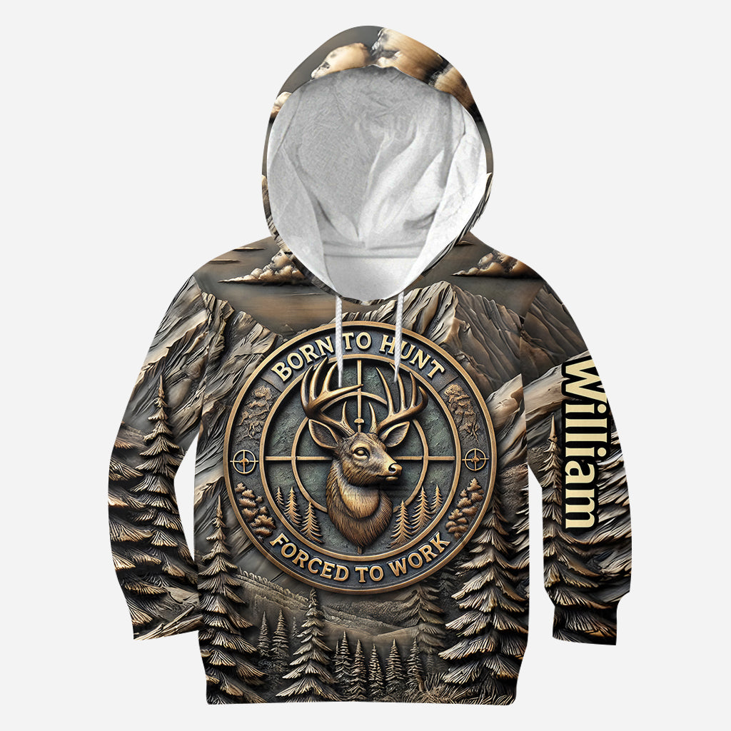 Zum Jagen geboren, zum Arbeiten gezwungen – personalisiertes Jagd-T-Shirt