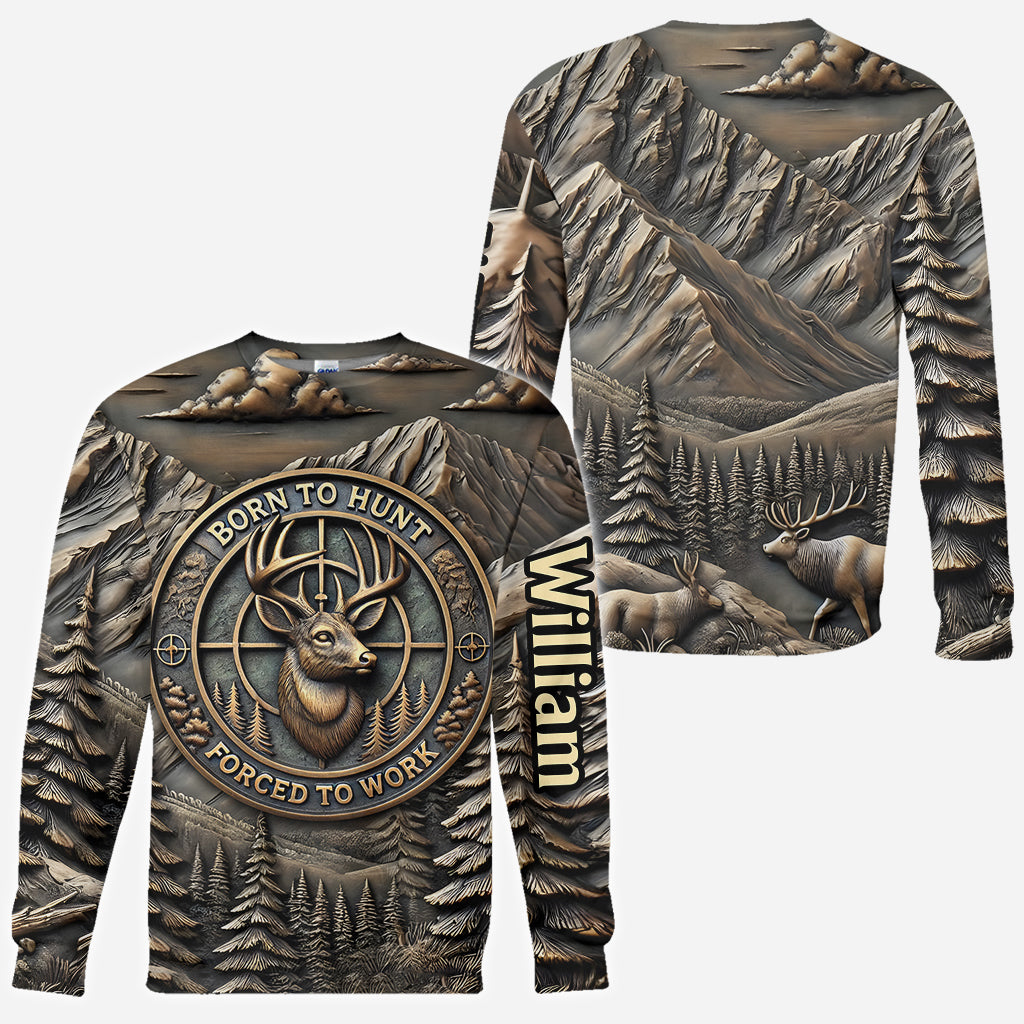 Zum Jagen geboren, zum Arbeiten gezwungen – personalisiertes Jagd-T-Shirt