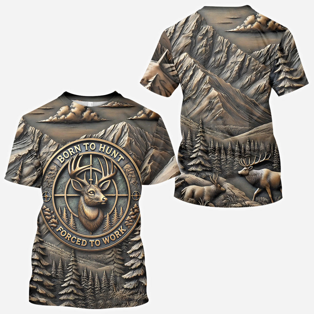 Zum Jagen geboren, zum Arbeiten gezwungen – personalisiertes Jagd-T-Shirt
