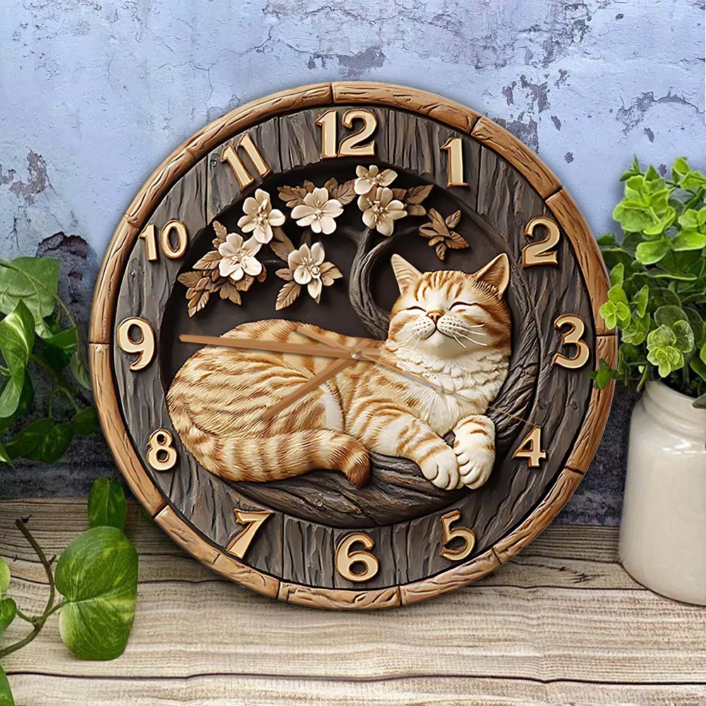 Katzenliebe - Katzen-Wanduhr
