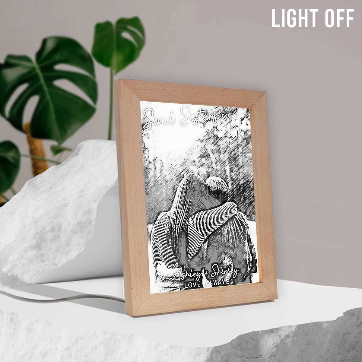 Meilleures amies pour toujours - Cadre photo lumineux personnalisé pour meilleures amies