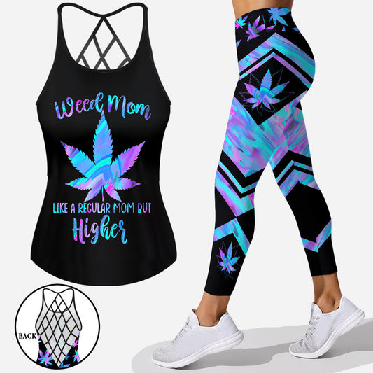 Hochproduktive Mama – Tanktop und Leggings mit gekreuzten Trägern.