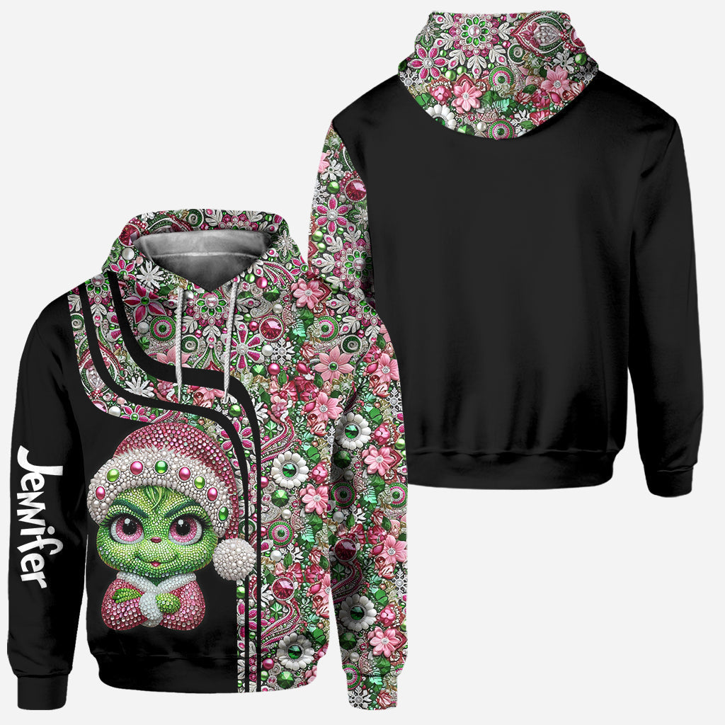 Fröhliche Grinchmas – Personalisierter Stola-Weihnachtshoodie und Leggings