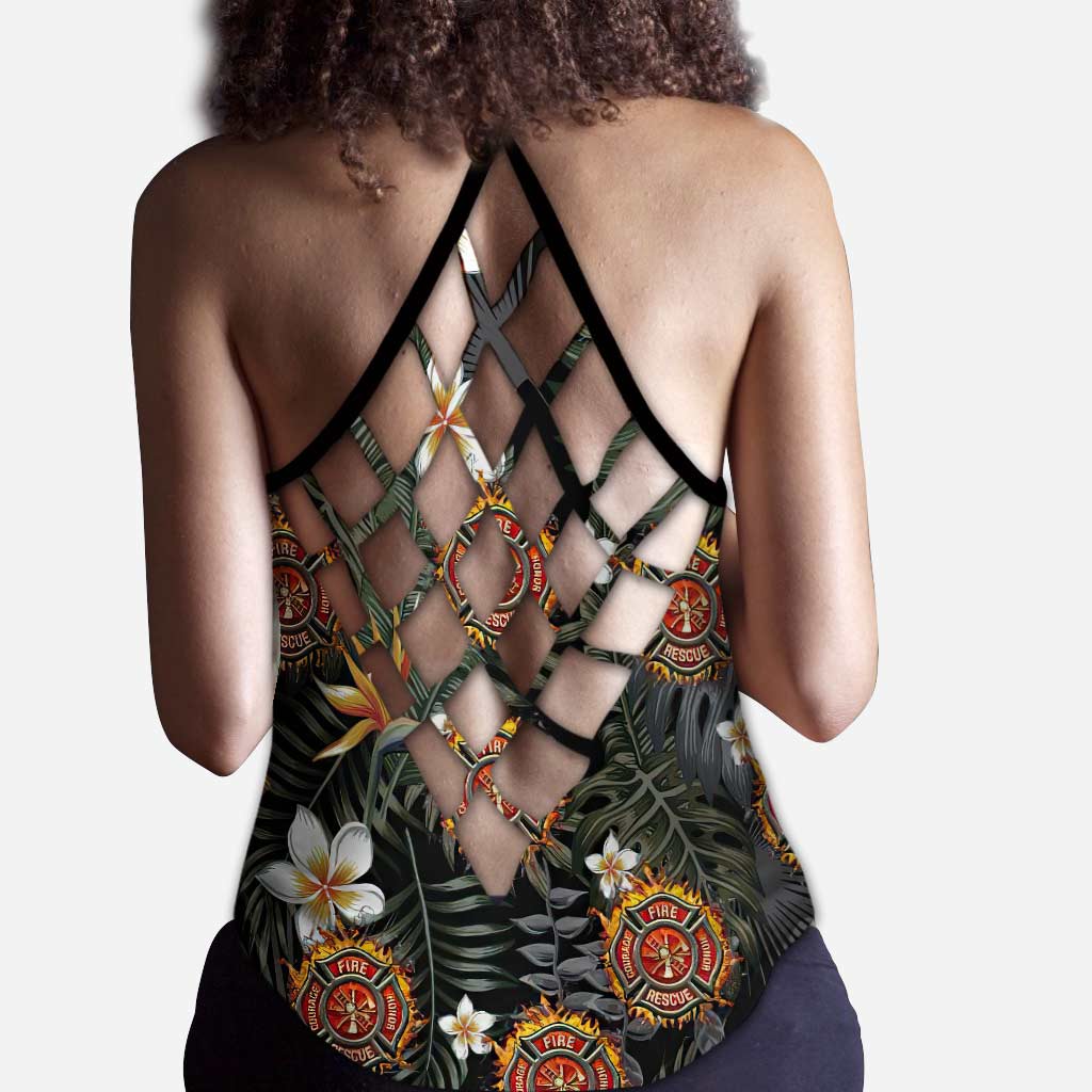 Débardeur à croix de pompier « Back The Red »