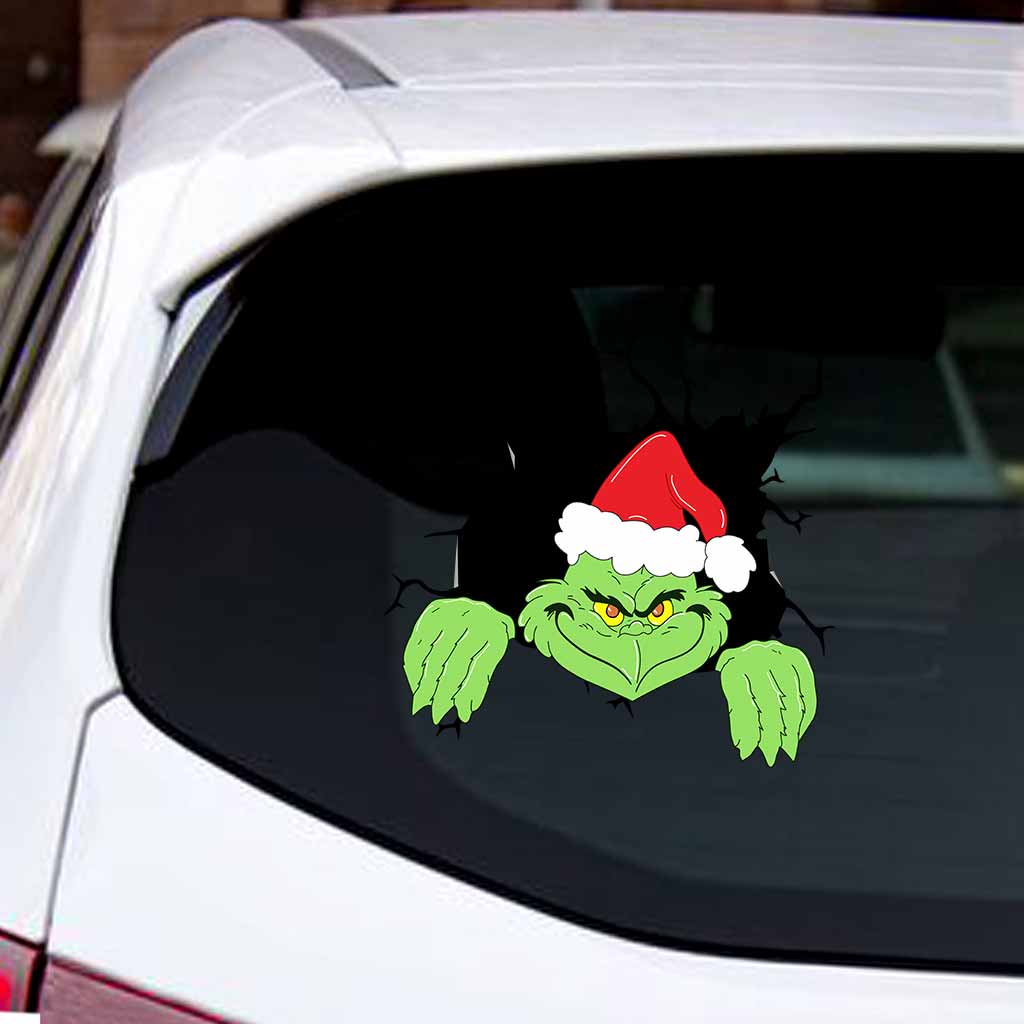 Décalcomanie de Noël « Je regarde » découpée à l'emporte-pièce