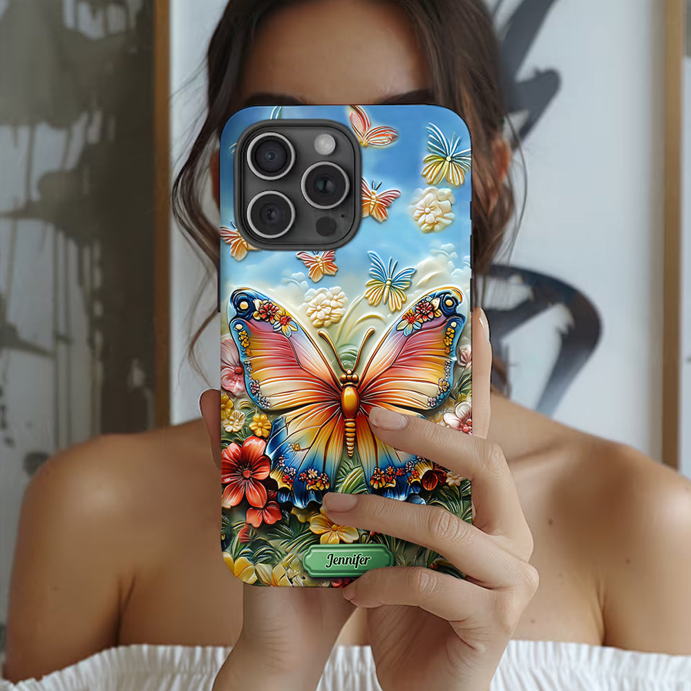 Coque de téléphone personnalisée avec magnifique motif papillon, abeille, libellule et colibri