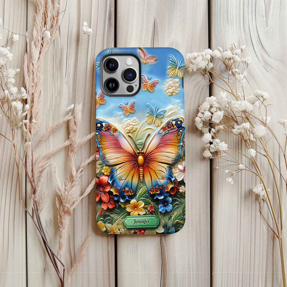 Coque de téléphone personnalisée avec magnifique motif papillon, abeille, libellule et colibri