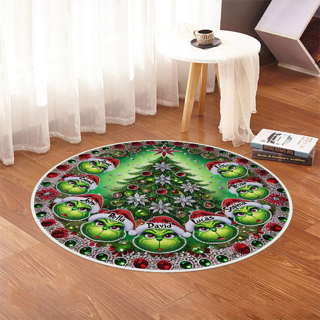 Merry Grinchmas - Personalized Stole Christmas Round Rug