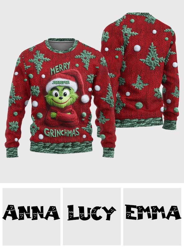 Merry Grinchmas - Personalized Stole Christmas Ugly Sweater