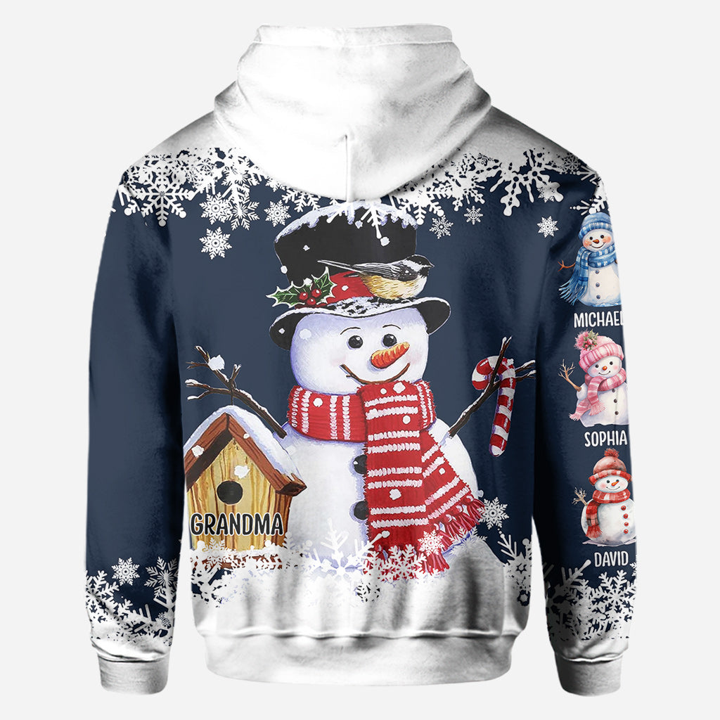 Grandma Snowman - Personalized Grandma All Over Shirt