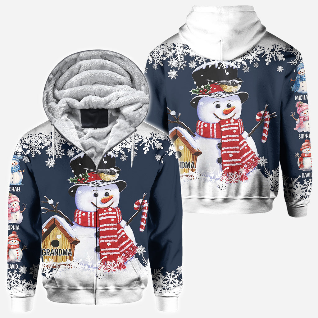 Grandma Snowman - Personalized Grandma All Over Shirt