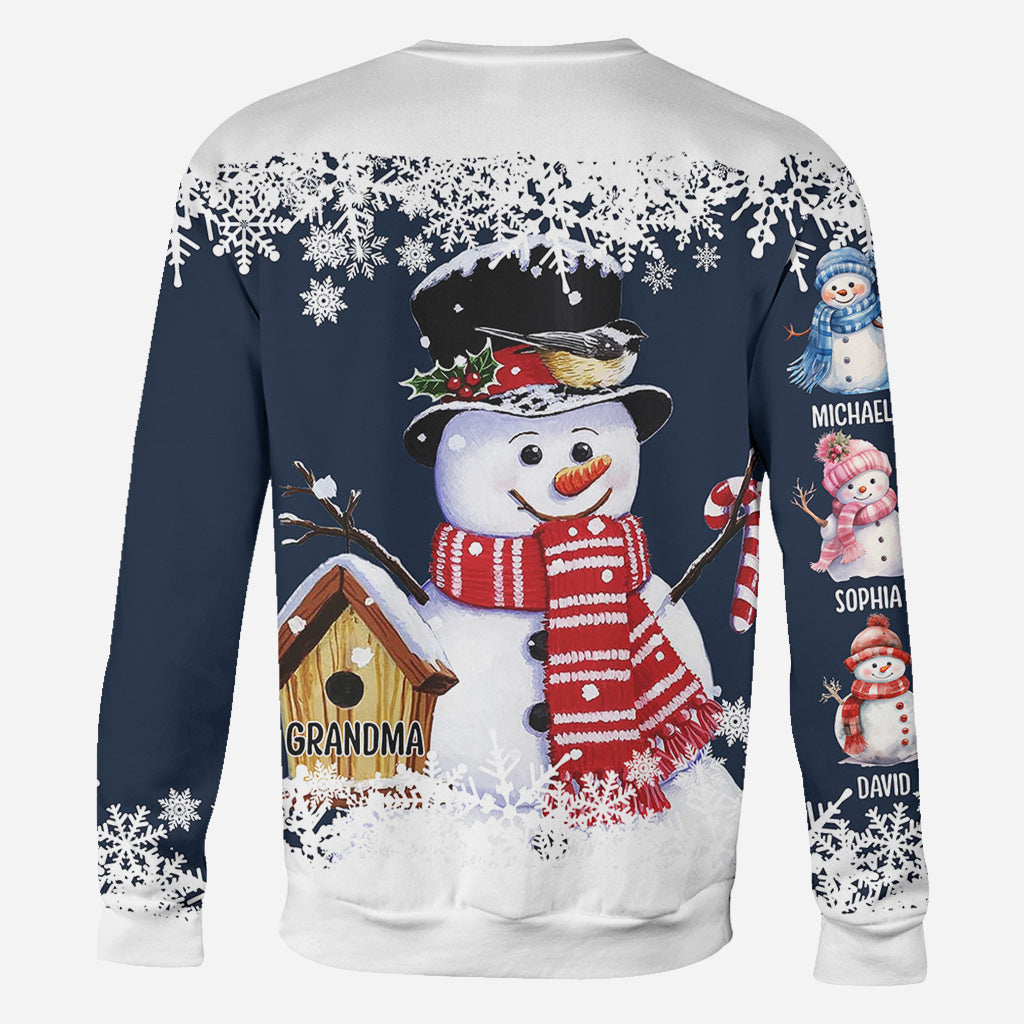 Grandma Snowman - Personalized Grandma All Over Shirt