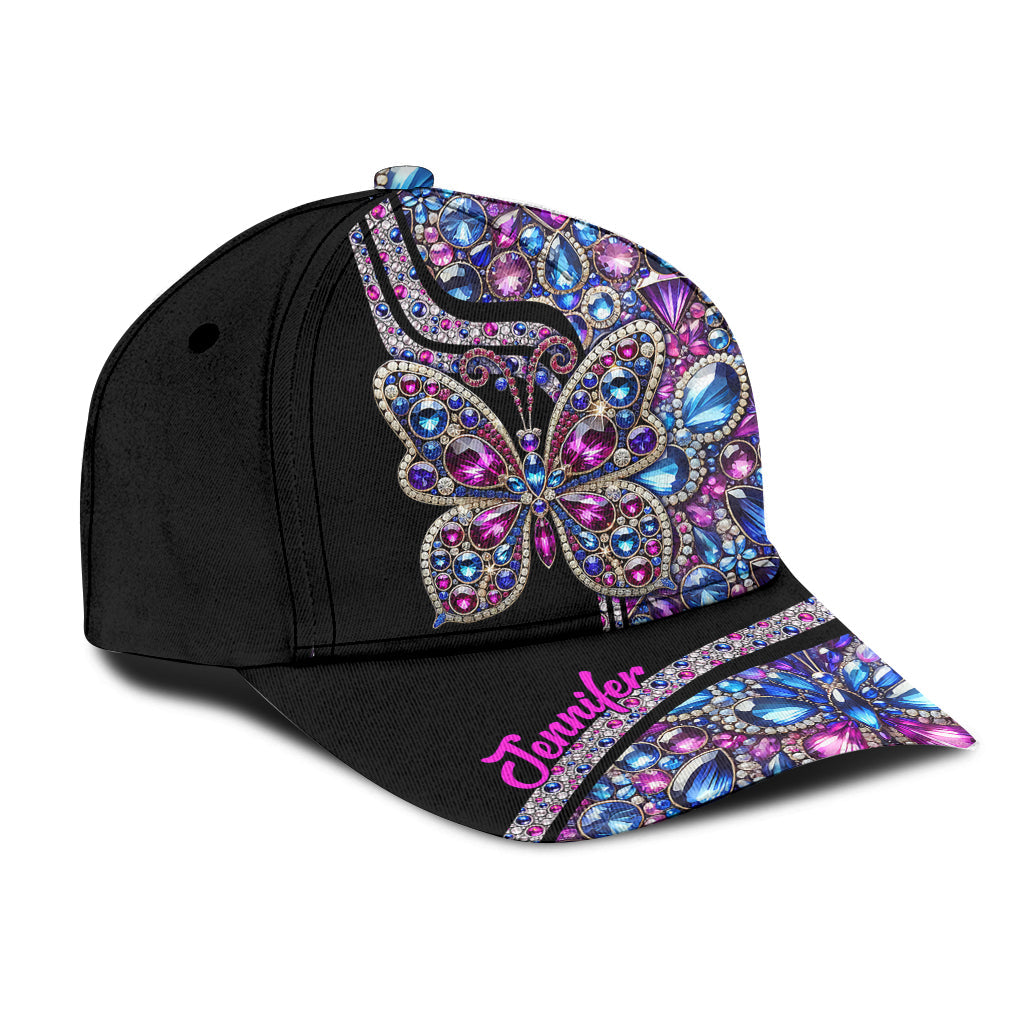 Glitzernder Schmetterling – Personalisierte Schmetterlings-Klassikkappe