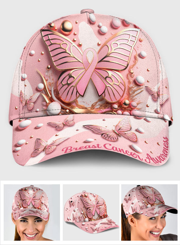 Sensibilisation au cancer du sein - Casquette papillon classique
