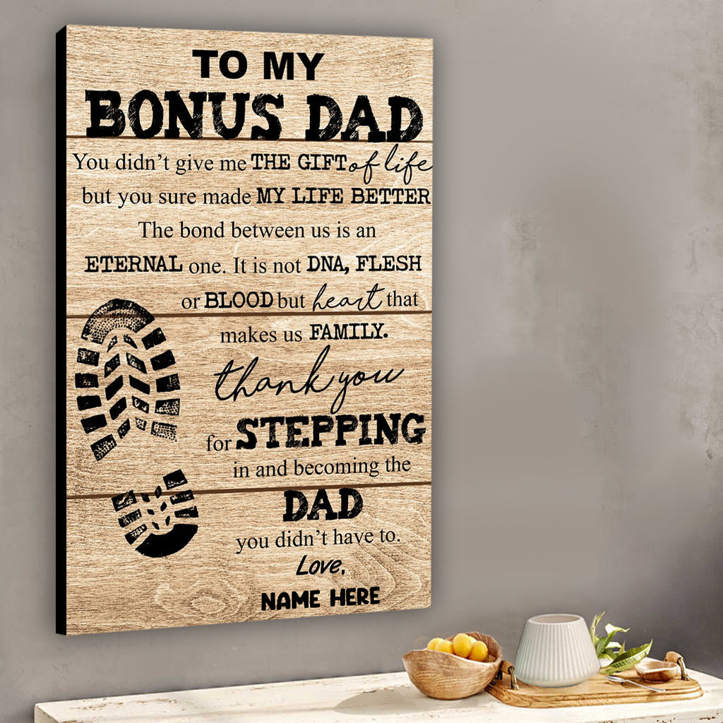 Für meinen Bonus-Papa – Personalisierte Leinwand und Poster für Väter
