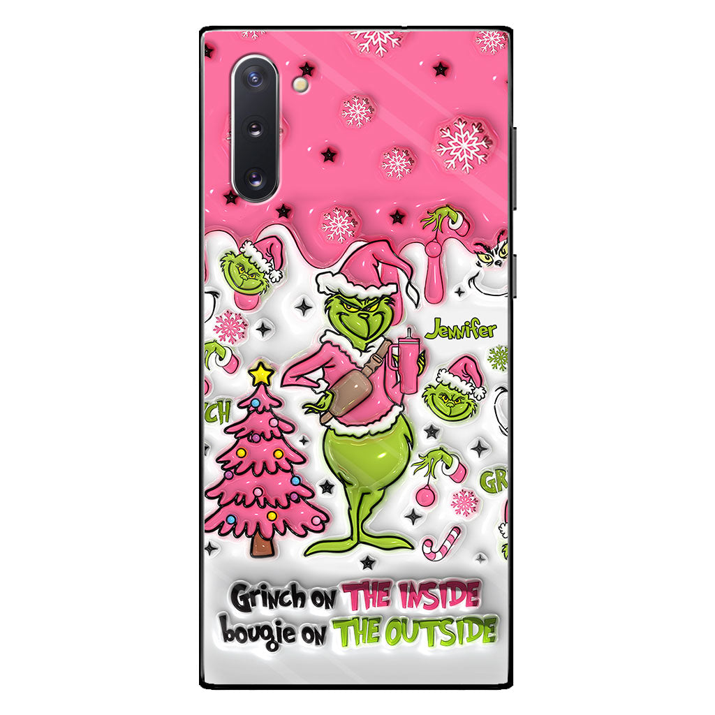Le Grinch à l'intérieur - Coque de téléphone personnalisée avec étole de Noël