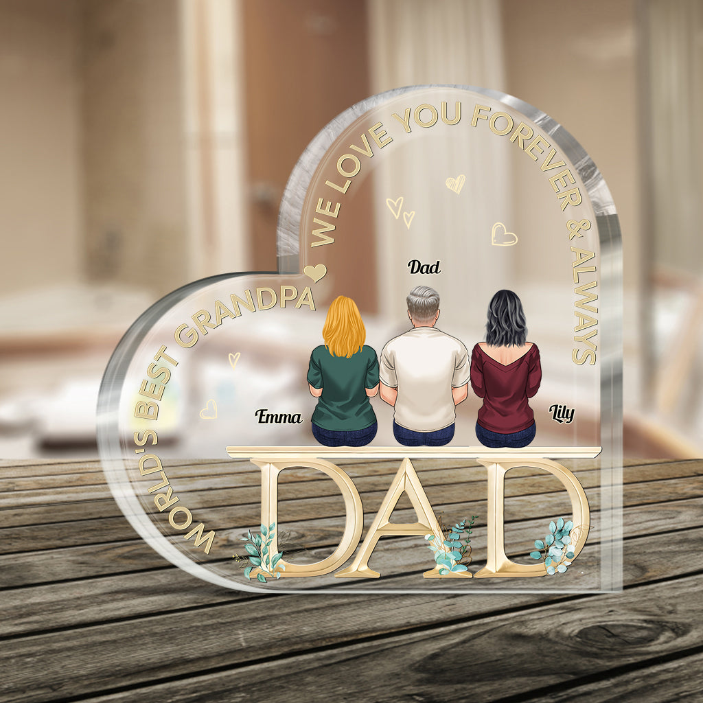 Papa, wir lieben dich – personalisierte Acrylplakette in individueller Form für Väter