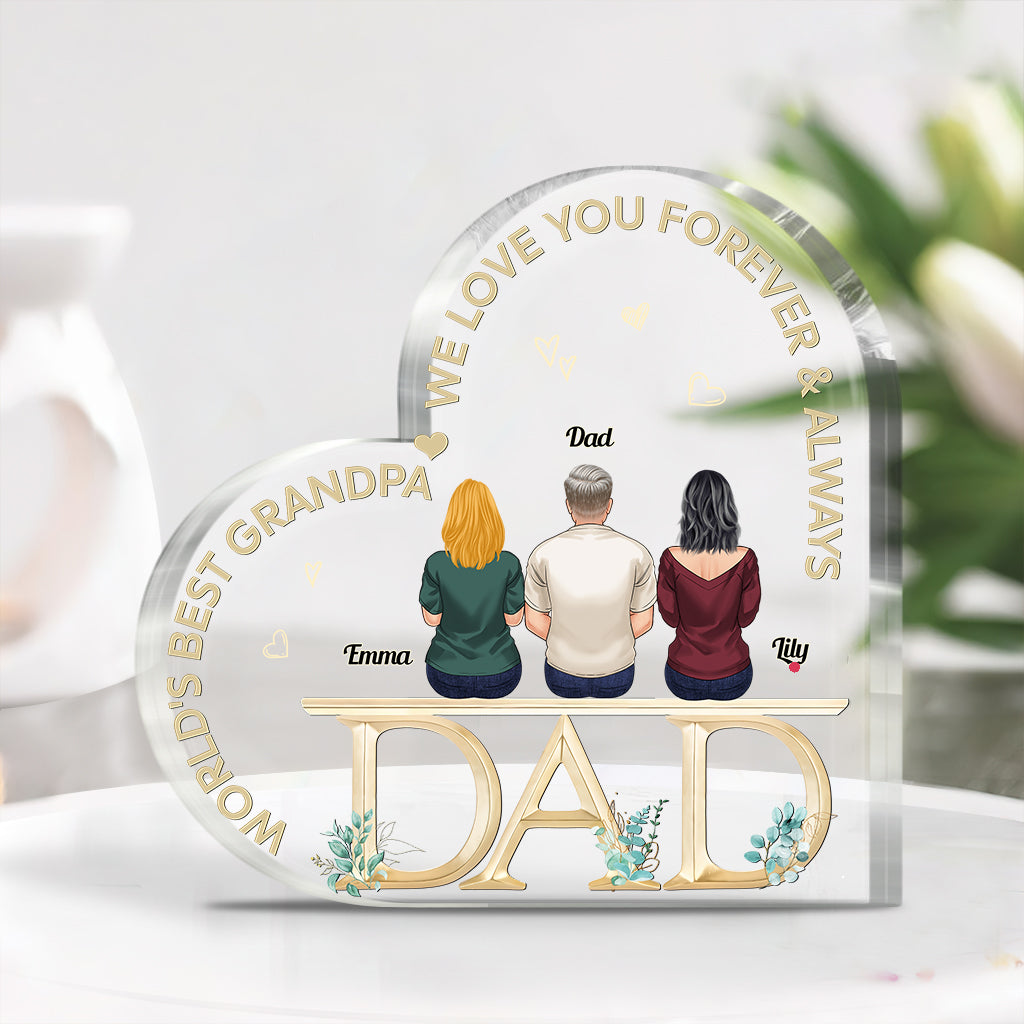 Papa, wir lieben dich – personalisierte Acrylplakette in individueller Form für Väter
