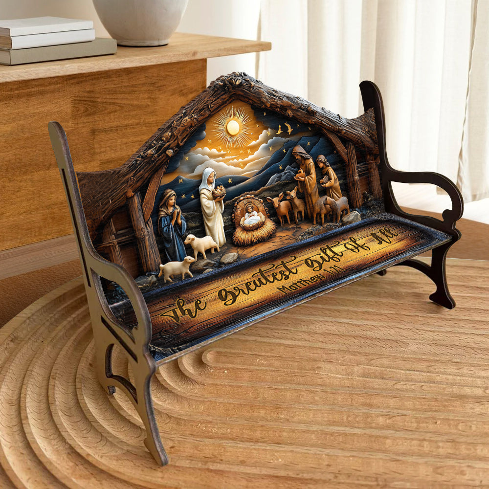 The Greatest Gift Of All - Christian Wooden Bench