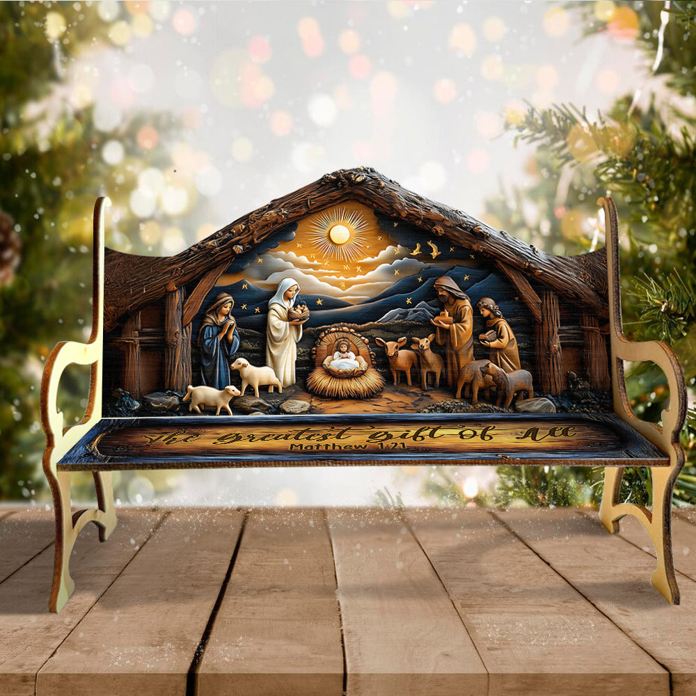 The Greatest Gift Of All - Christian Wooden Bench