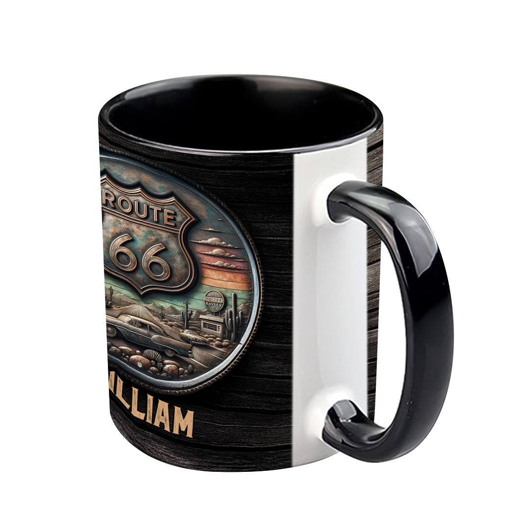 Vintage Route 66 Classic Car - Personalisierter Muscle-Car-Akzentbecher