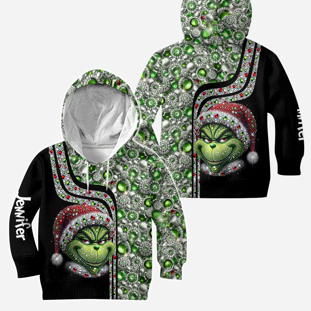 Fröhliche Grinchmas – Personalisierter Stola-Weihnachtshoodie und Leggings