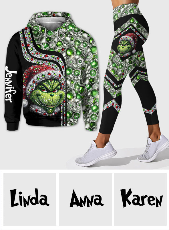 Fröhliche Grinchmas – Personalisierter Stola-Weihnachtshoodie und Leggings