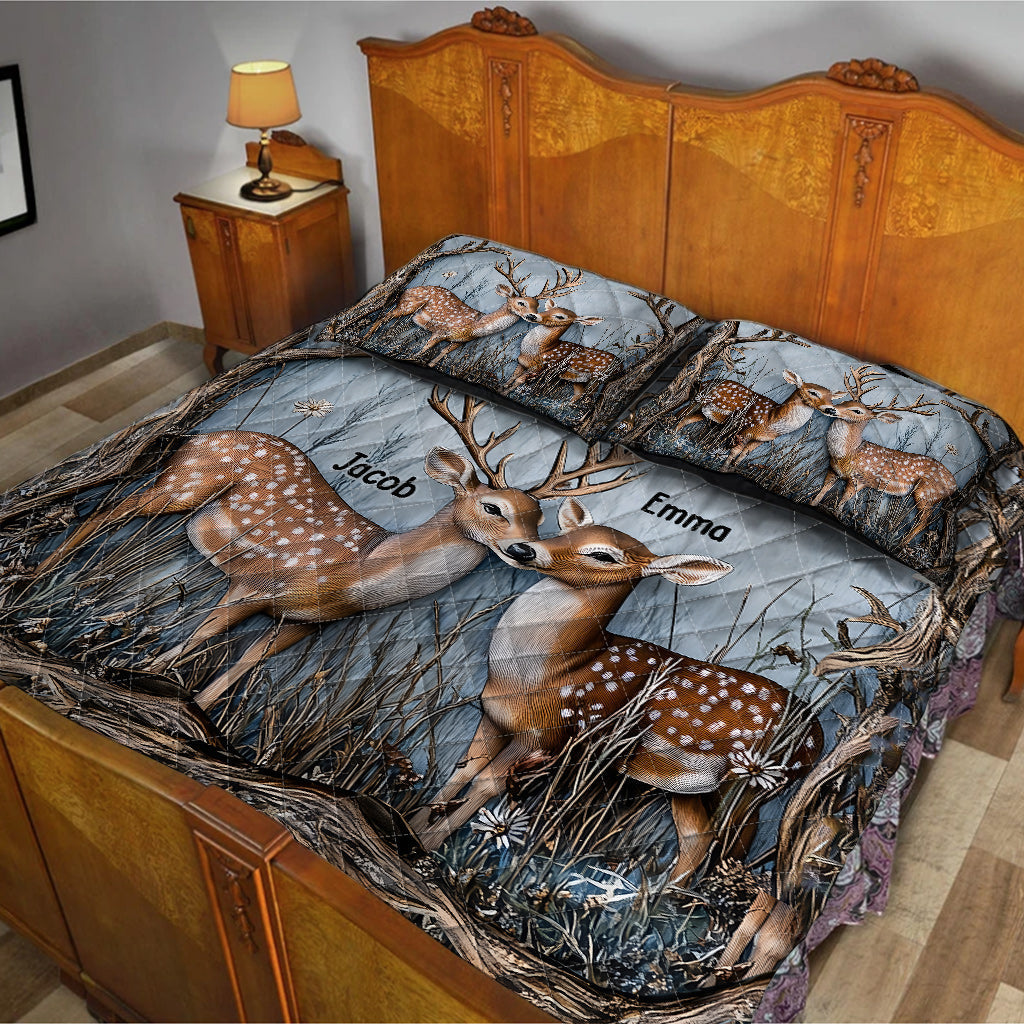 „Du und ich, wir schaffen das, liebes Paar“ – personalisiertes Jagd-Quilt-Set