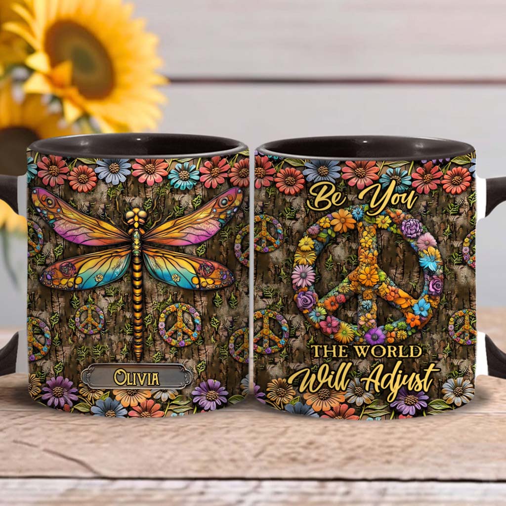 Personalisierte Tasse mit Hippie-Akzent für Hippie-Fans
