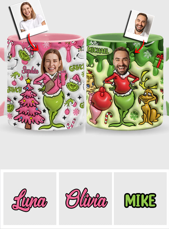 Joyeux Grinchmas - Mug personnalisé avec étole de Noël