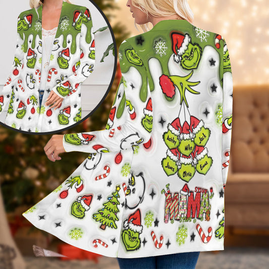 Green Mama - Personalized Stole Christmas Cardigan