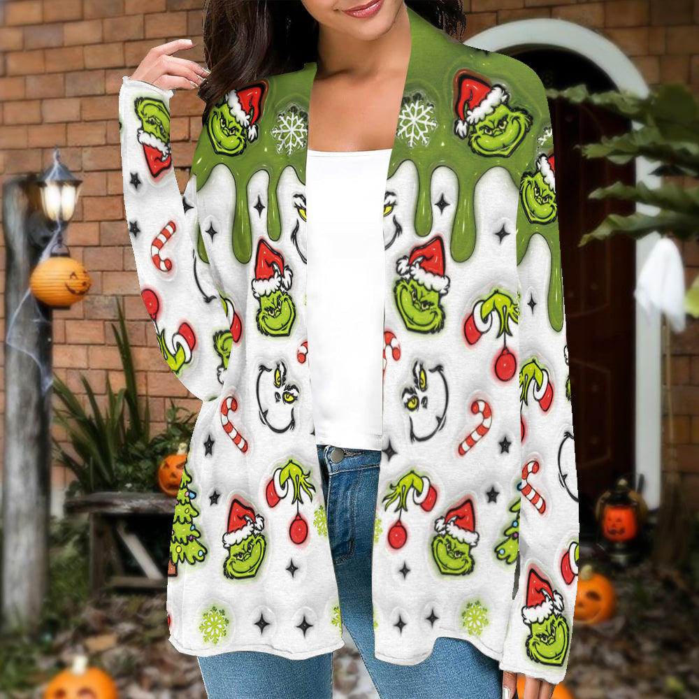 Green Mama - Personalized Stole Christmas Cardigan