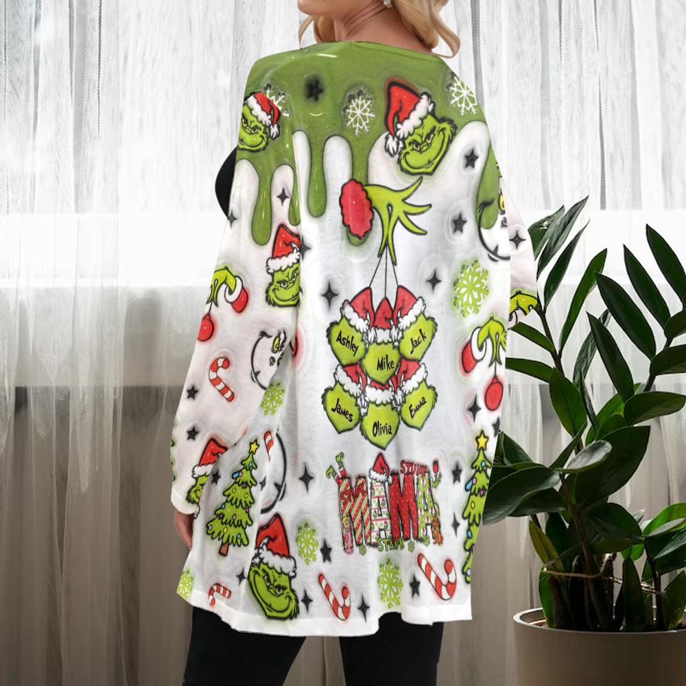 Green Mama - Personalized Stole Christmas Cardigan