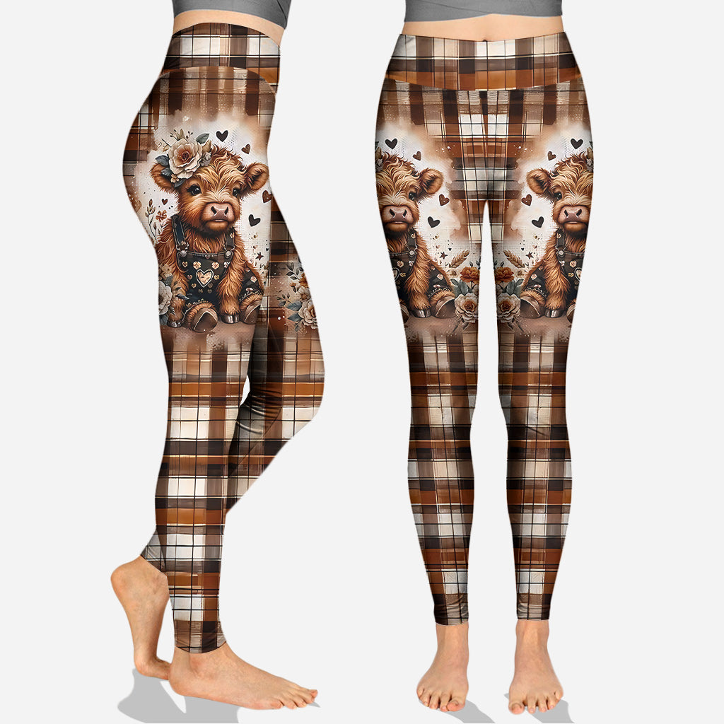 J'adore les vaches des Highlands ! - Sweat à capuche et legging personnalisés avec motif vache des Highlands