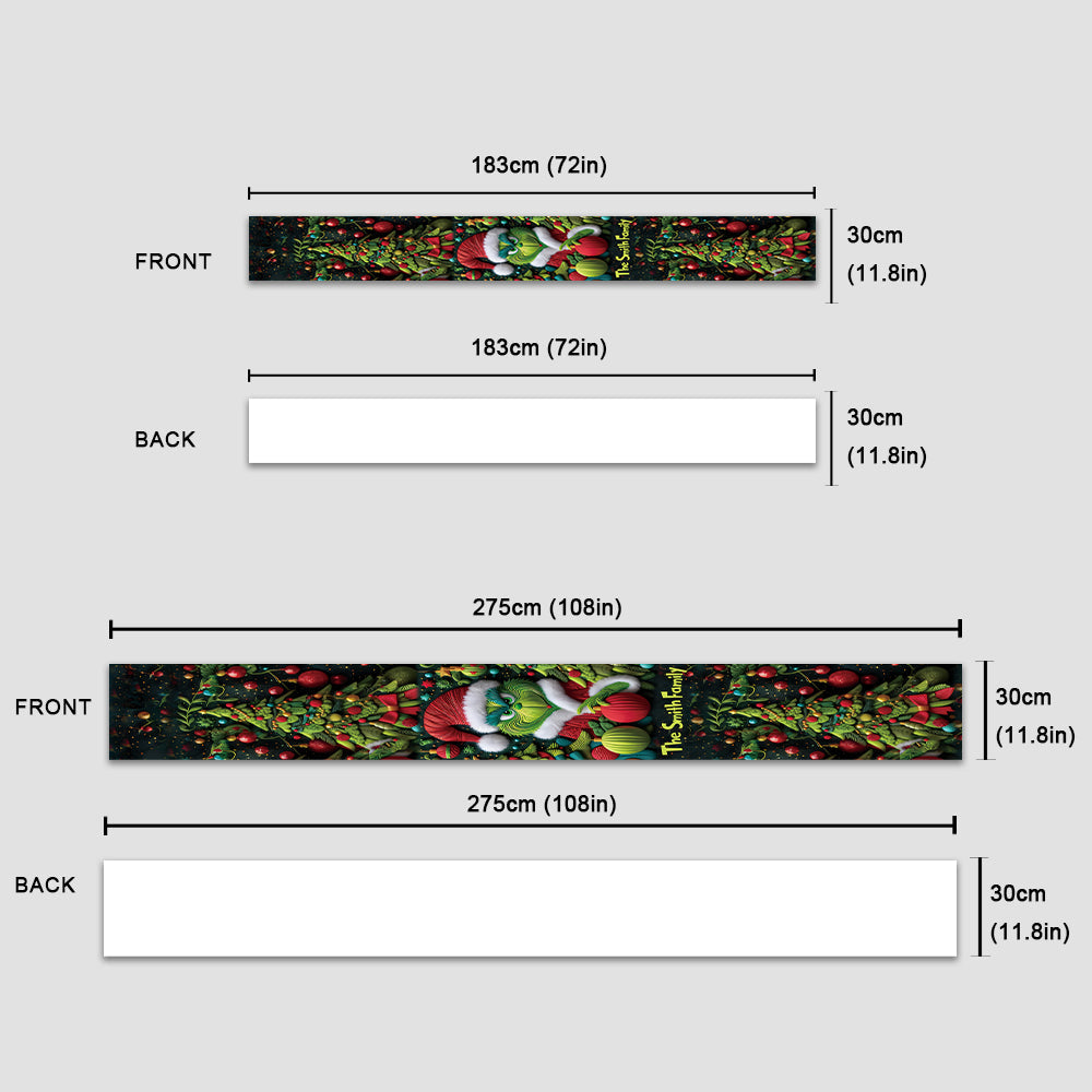 Joyeux Grinchmas - Chemin de table de Noël personnalisé avec étole