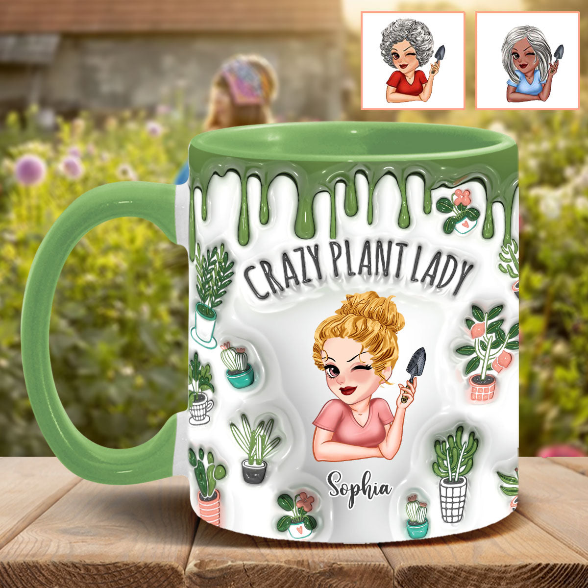 Mug personnalisé « Folle de plantes » - Mug à thème jardinage