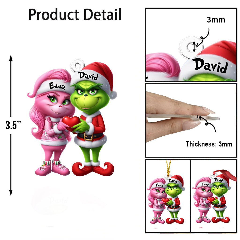 Fröhliche Grinchmas – Personalisierte Stola, individuell geformter Weihnachtsschmuck