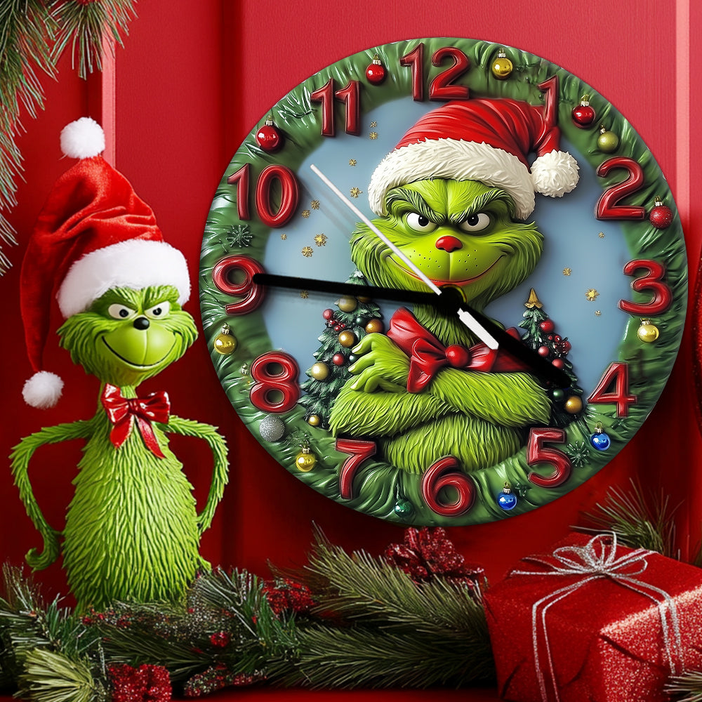 Merry Grinchmas - Stole Christmas Wall Clock