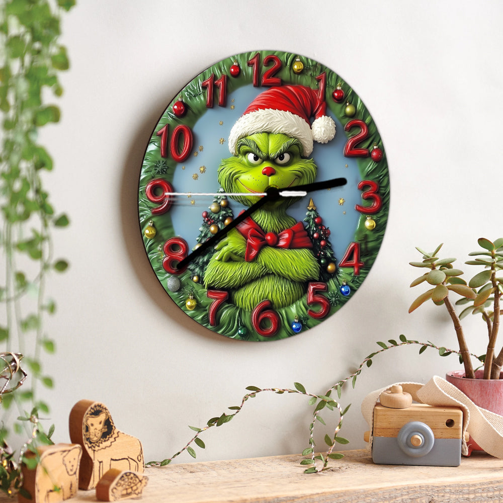 Merry Grinchmas - Stole Christmas Wall Clock