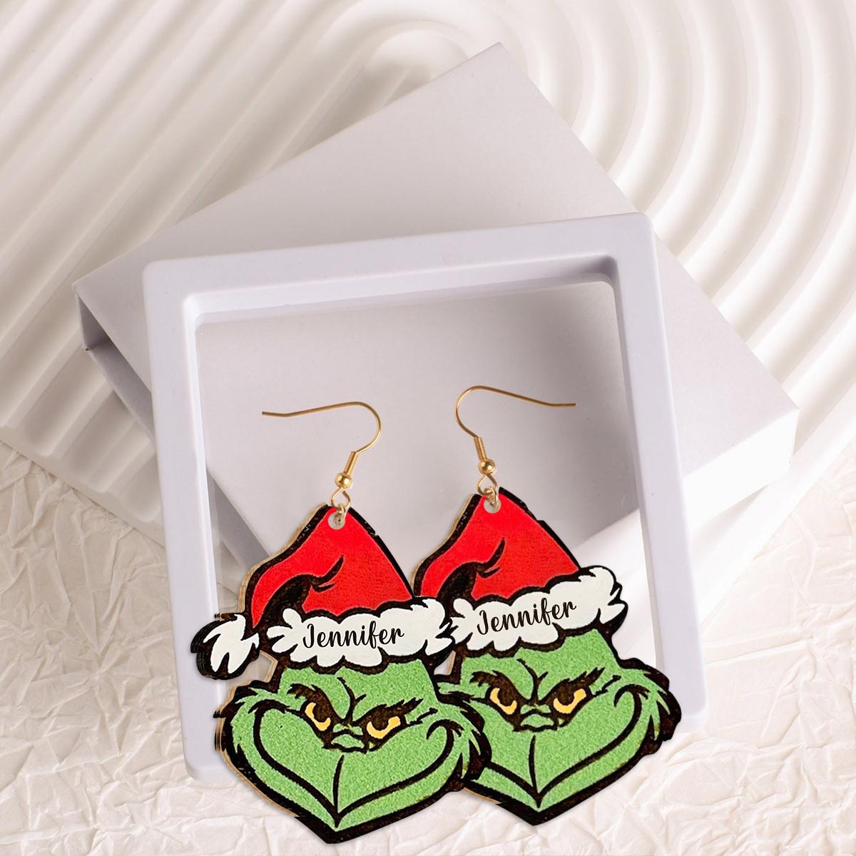 Frohe Weihnachten – Personalisierte Weihnachtsohrringe aus Holz