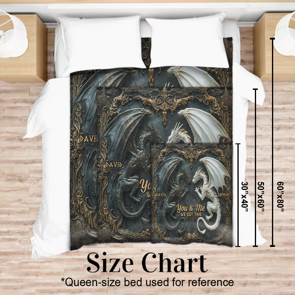 You & Me We Got This - Personalized Dragon Blanket